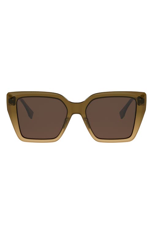 Fendi Ff Diamonds 54mm Gradient Square Sunglasses In Green