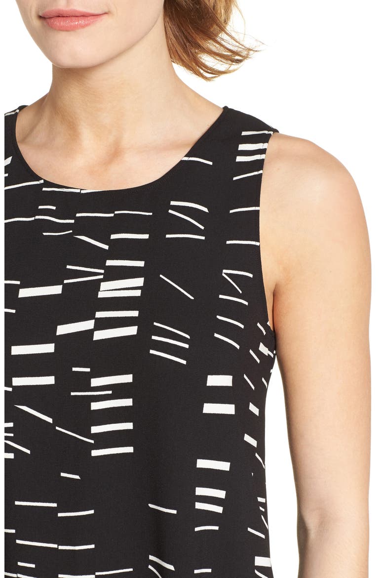 A-Line Dress, Alternate, color, BLACK- IVORY GEO