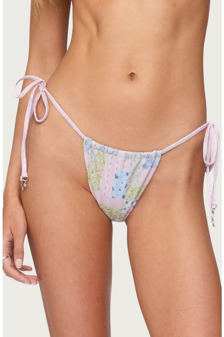 Patchwork String Bikini Bottoms, Main, color, MIX