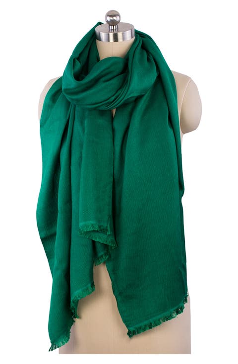 Cashmere Silk Eyelash Fringe Scarf