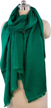 SAACHI Cashmere Silk Eyelash Fringe Scarf