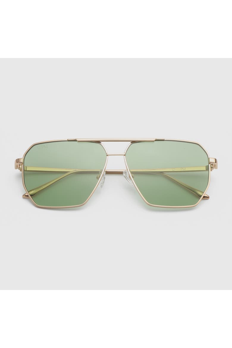 London Metal Sunglasses, Alternate, color, Gold/Green