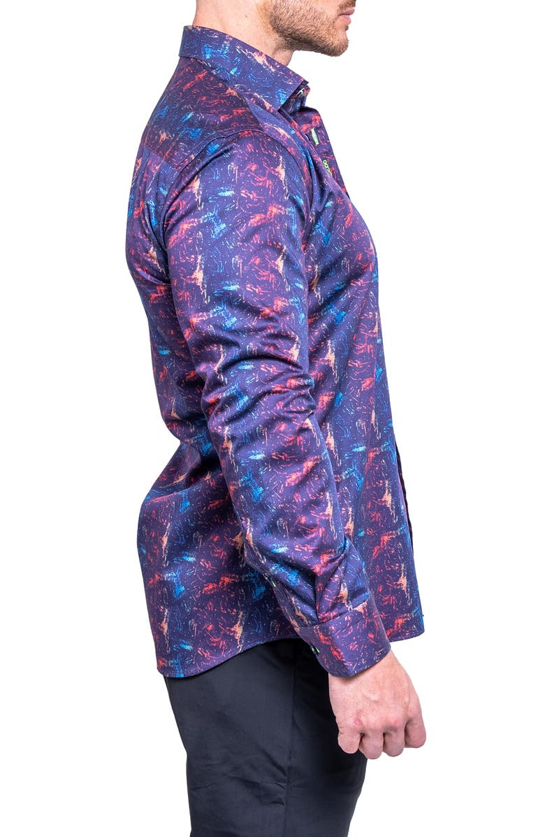 Maceoo Fibonacci Resistance Contemporary Fit Button-Up Shirt, Alternate, color, Blue