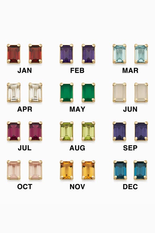 Oradina 14k Gold Date Me Birthstone Stud Earrings