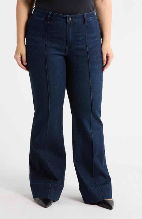 Seven7 High Waist Pintuck Wide Leg Jeans