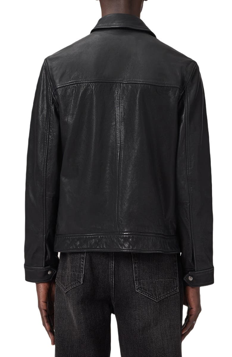 AllSaints Nates Leather Jacket, Alternate, color, Black