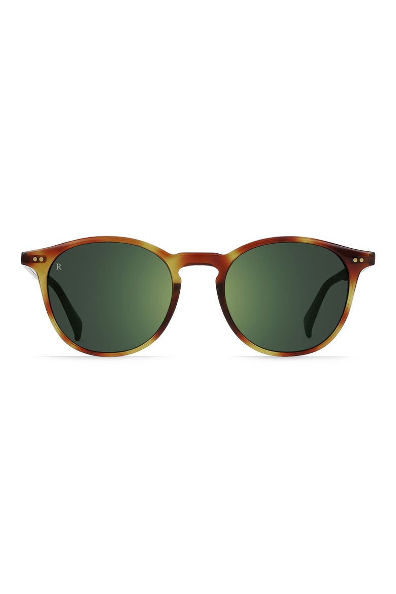Basq 50mm Round Sunglasses, Main, color, MOAB TORTOISE/ GREEN
