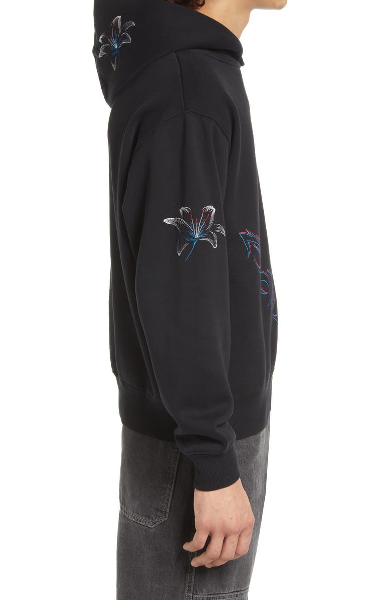 JUNGLES Embroidered Flower Hoodie, Alternate, color, 