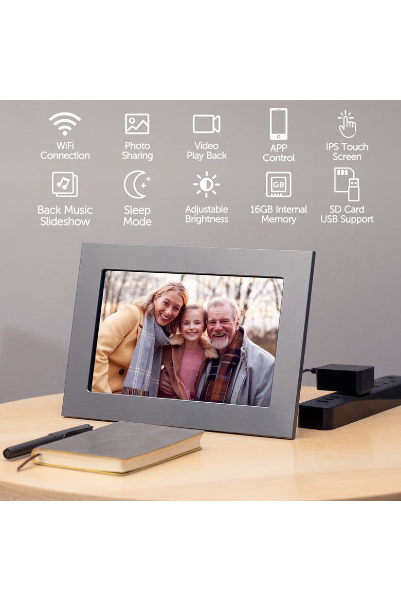 10.1" WiFi Digital Photo Frame, Alternate, color, Titanium Black
