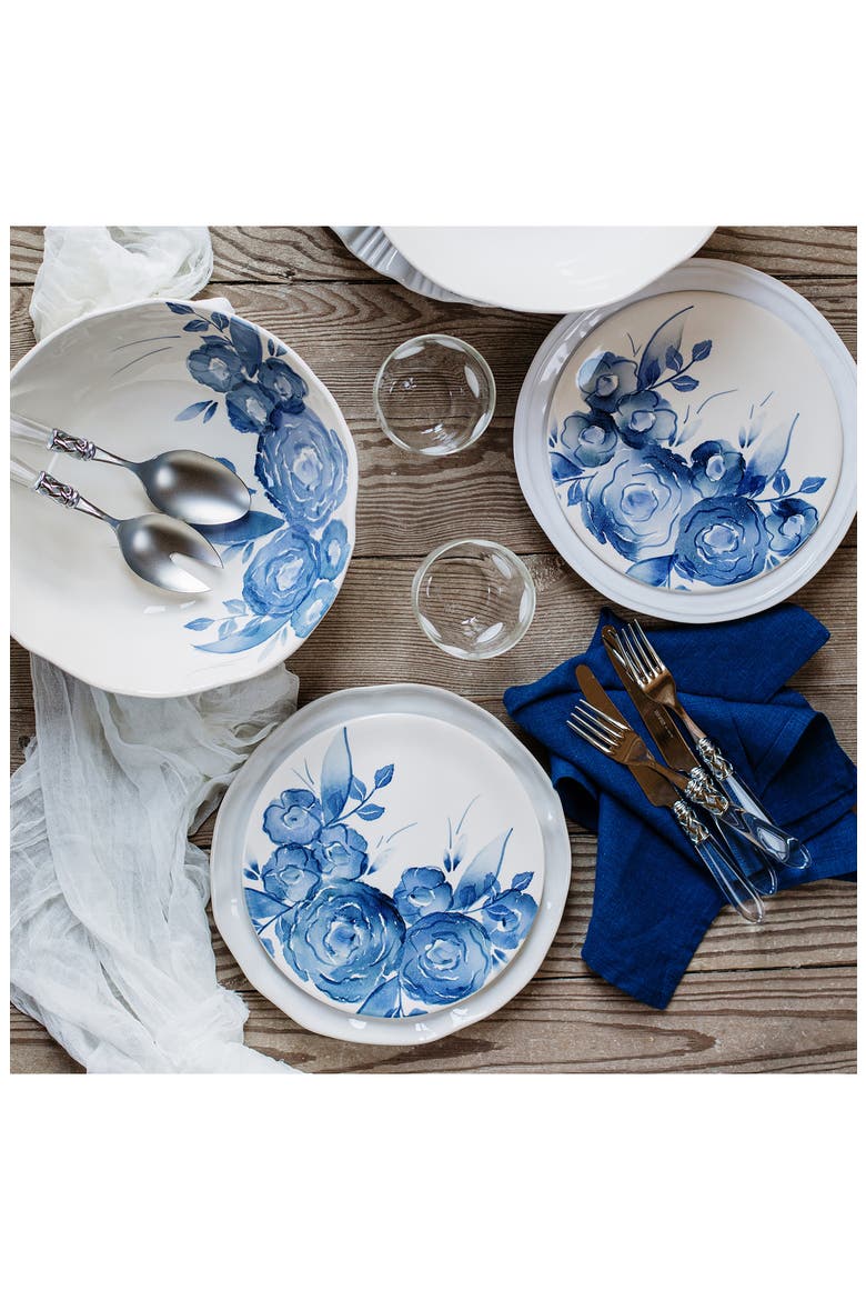 Camellia Salad Plate, Alternate, color, BLUE