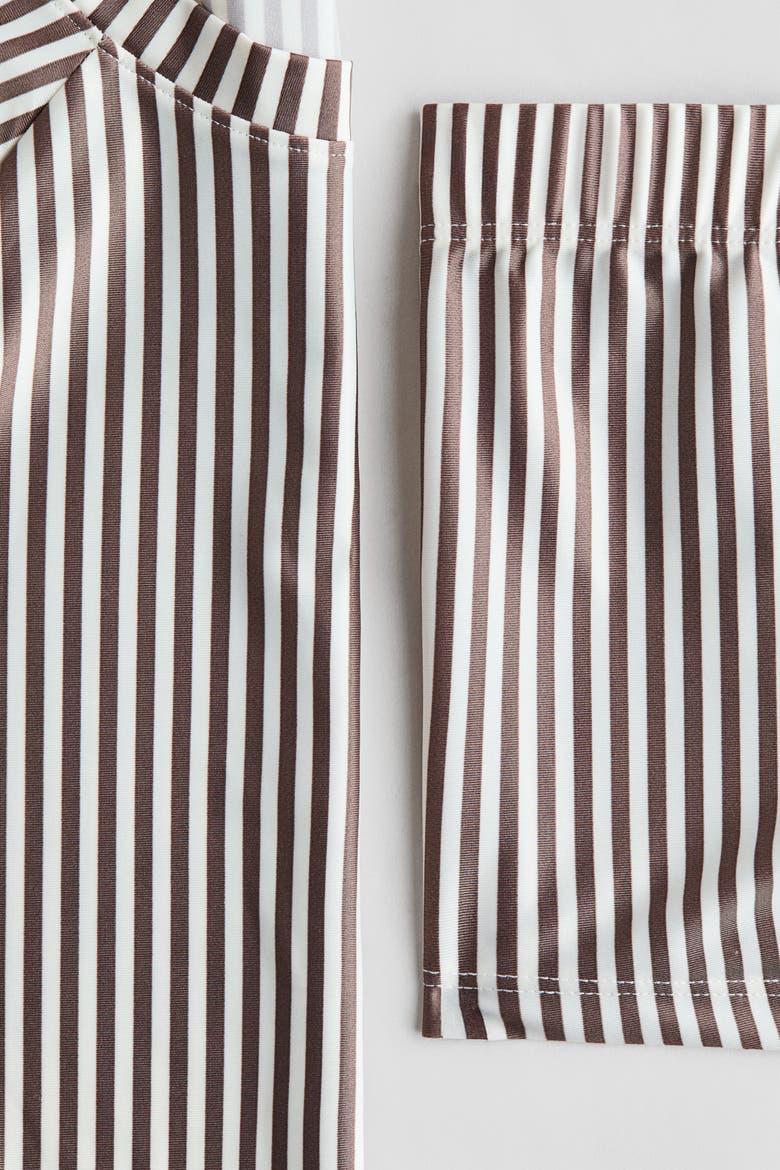Printed Swim Set, Alternate, color, Brown/Striped