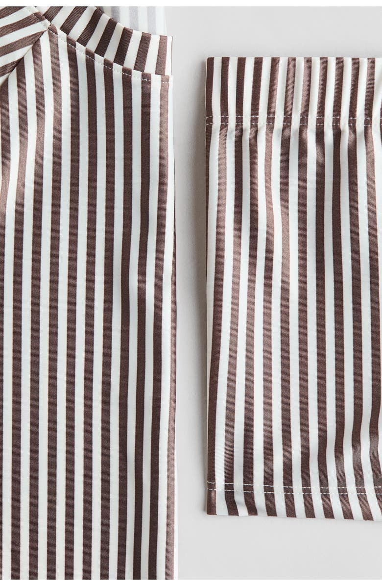 H&M Printed Swim Set, Alternate, color, Brown/Striped
