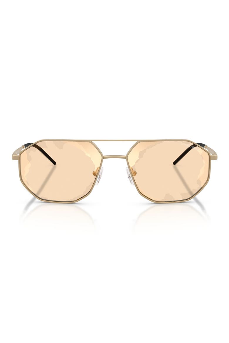 58mm Aviator Sunglasses, Main, color, MATTE PALE GOLD / BROWN GOLD