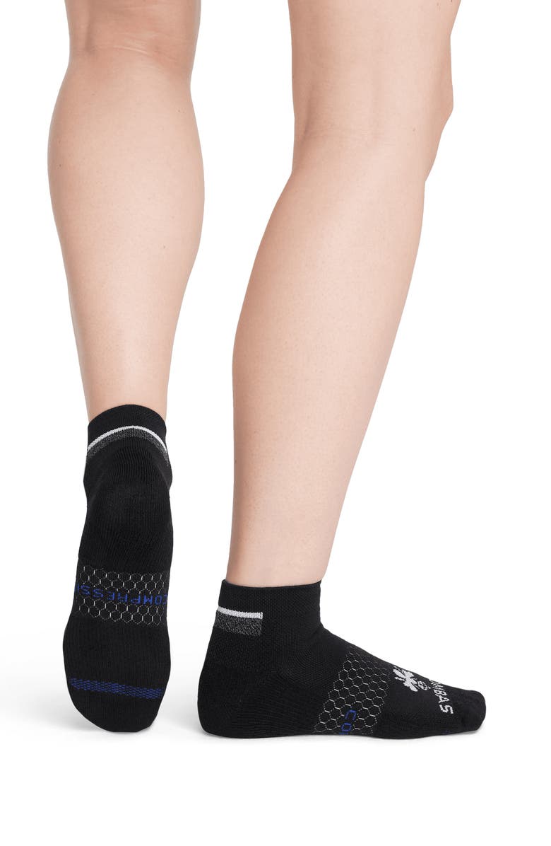 Bombas Marl Performance Compression Quarter Socks, Alternate, color, 