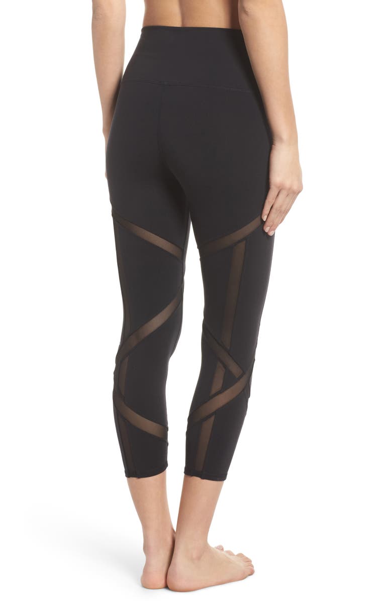 Alo Laced High Waist Capri Leggings, Alternate, color, 