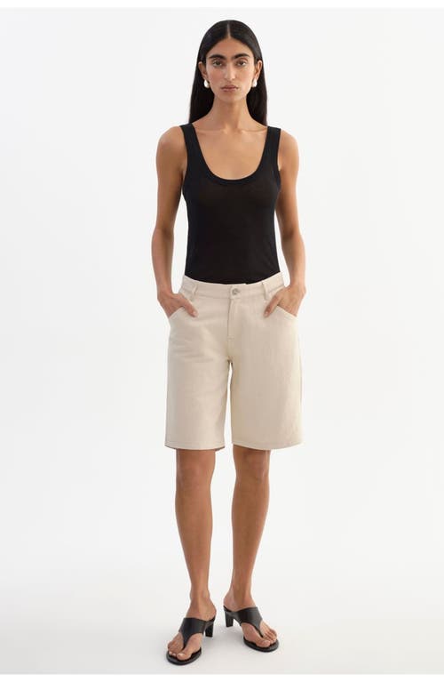 LAMARQUE Barry | Linen Twill Bermuda Shorts in Natural at Nordstrom, Size 28