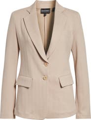 Giorgio Armani Chevron Stretch Cotton Blend Jersey Jacket