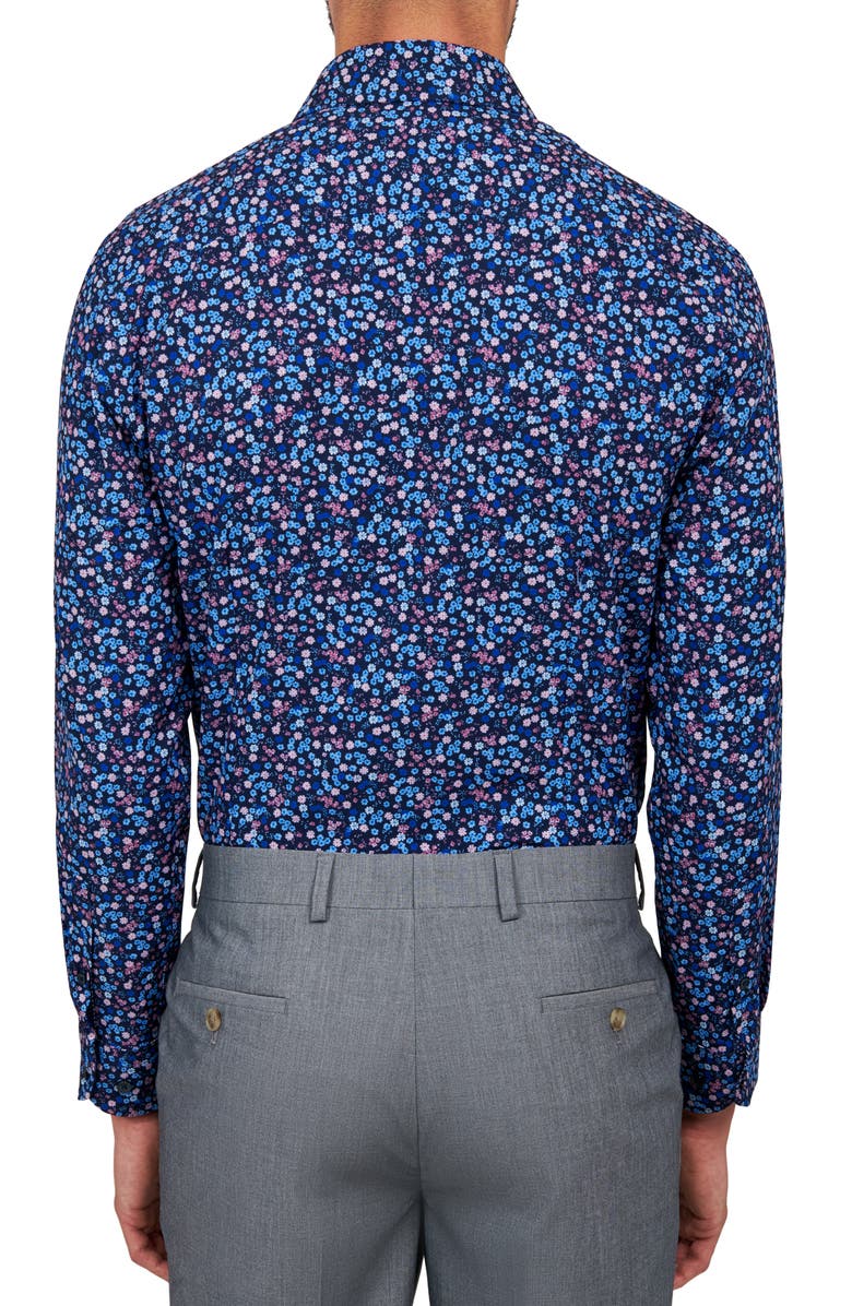 W.R.K Liberty Floral Print Stretch Performance Dress Shirt, Alternate, color, Navy