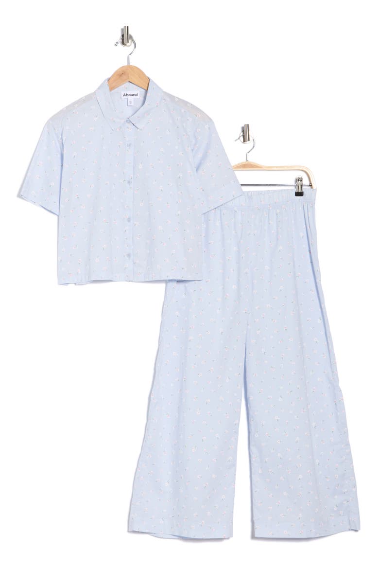 Lightweight Cotton Pajamas, Alternate, color, BLUE MICRO DITSY