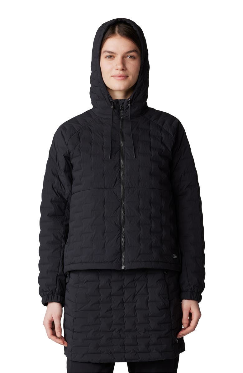 Mountain Hardwear Stretchdown Lightweight Zip Hoodie, Alternate, color, Black