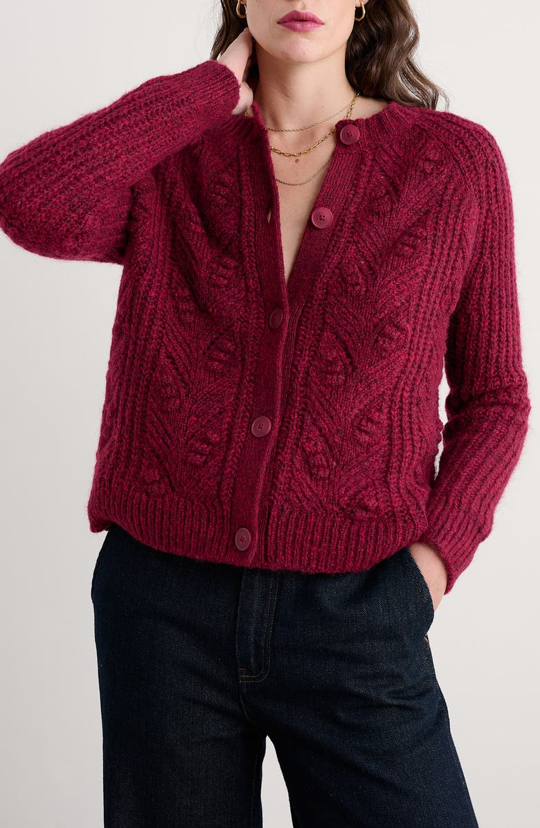 Seasalt Cornwall Sand Thistle Wool & Mohair Blend Cardigan, Main, color, Knit Melange Jam