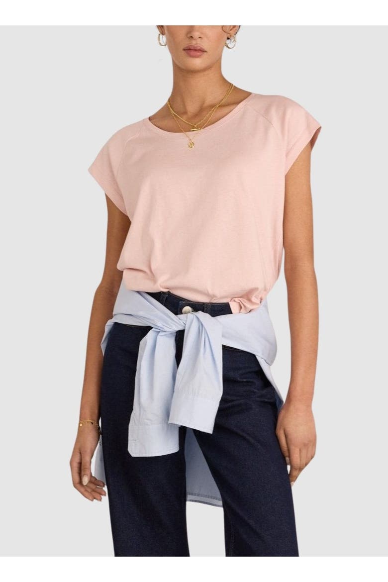 Catherine Scoop Neck T-Shirt, Alternate, color, Powder Pink