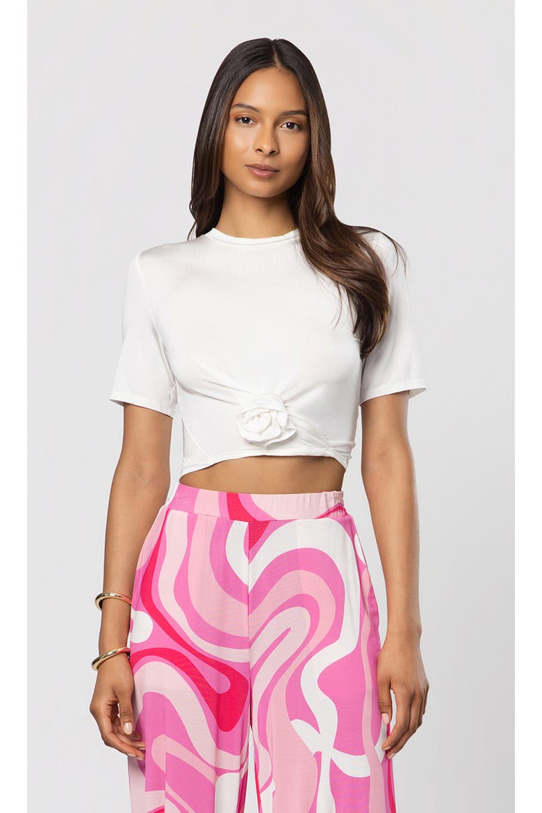 Adelaide Rose Sheen Jersey Top, Main, color, White