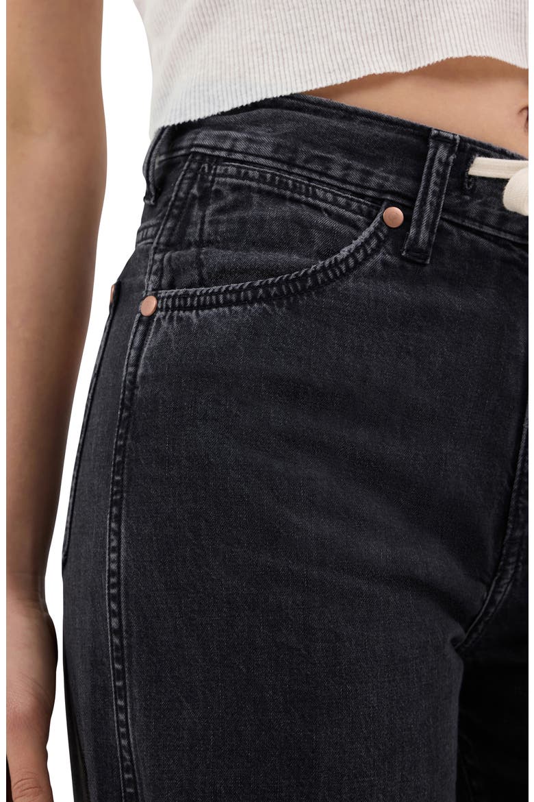 Tie Waist Wide Leg Jeans, Alternate, color, RINSE BLACK