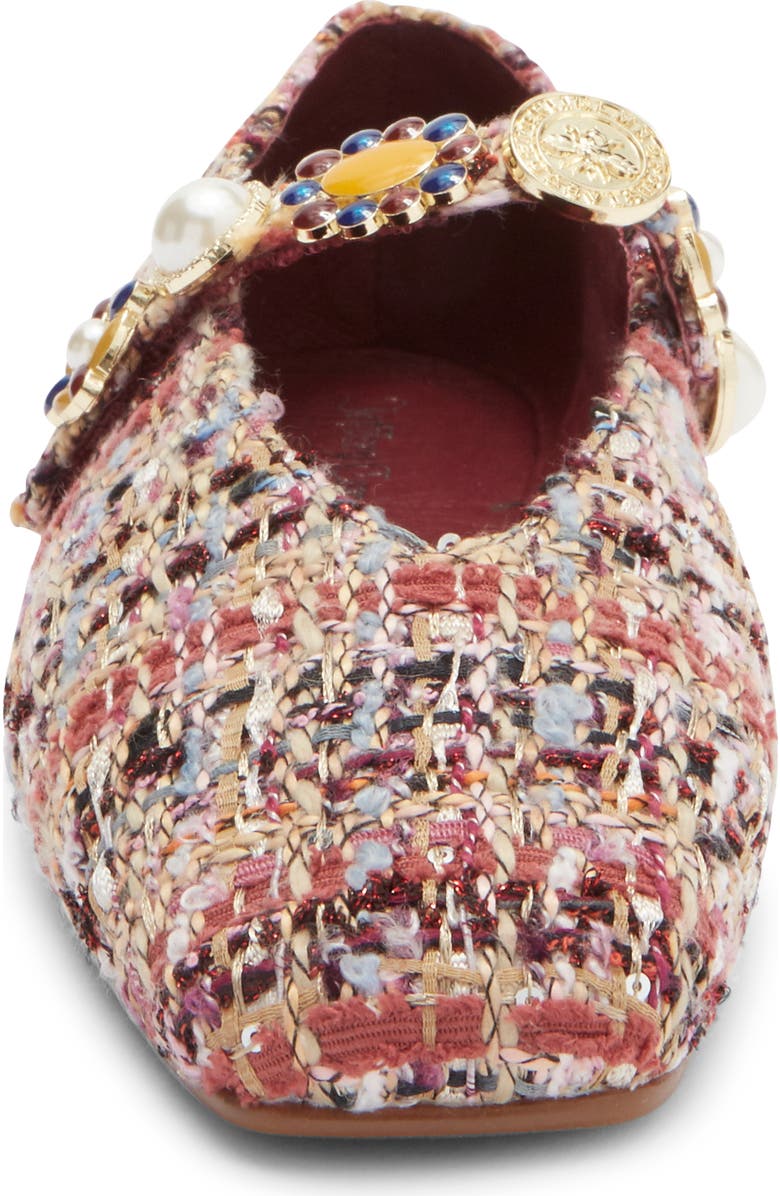 Jeffrey Campbell Amarissa Mary Jane Flat, Alternate, color, Wine Beige Tweed