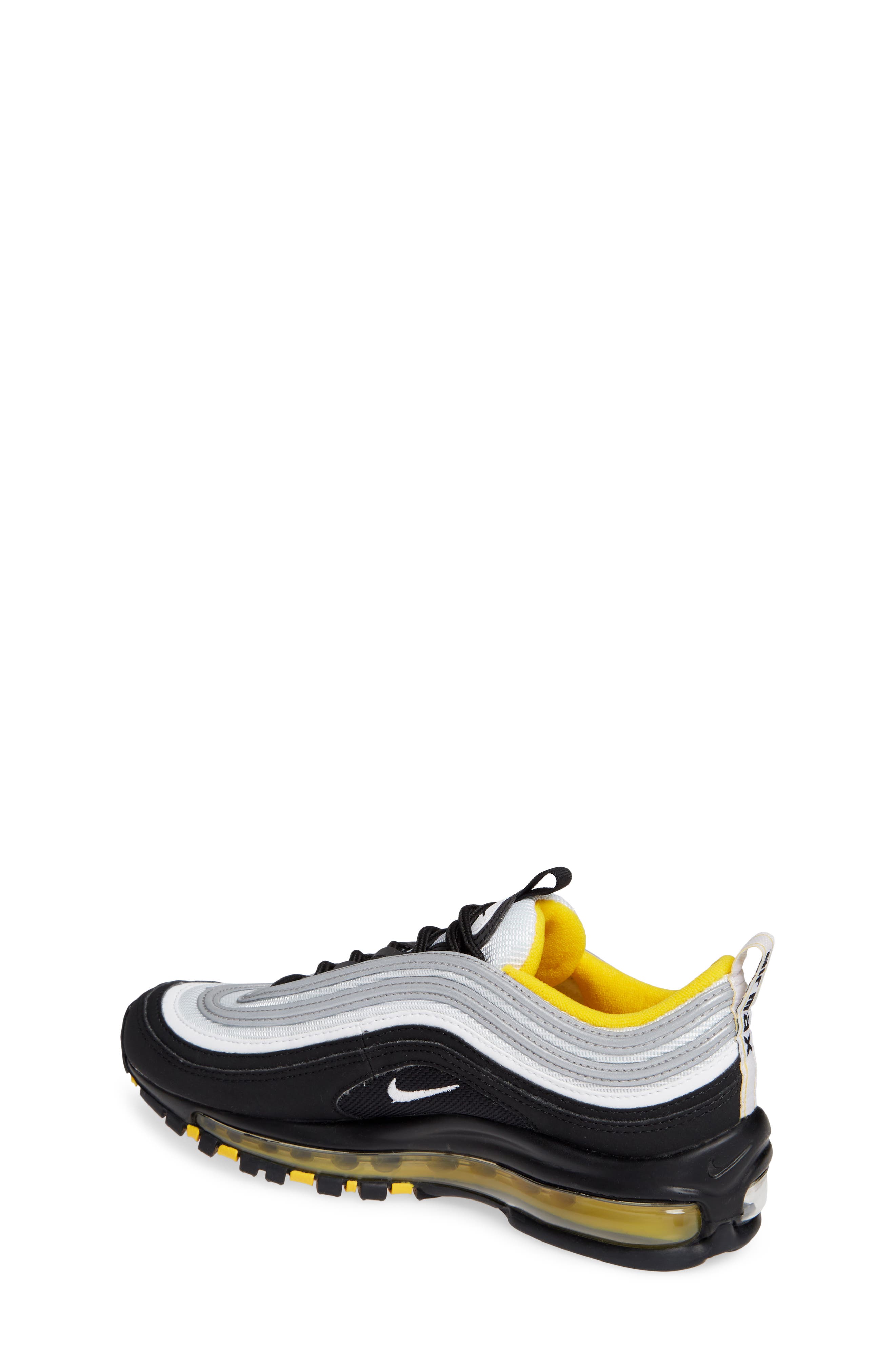 Kids' Air Max 97 Sneaker, Alternate, color, BLACK/ WHITE/ AMARILLO