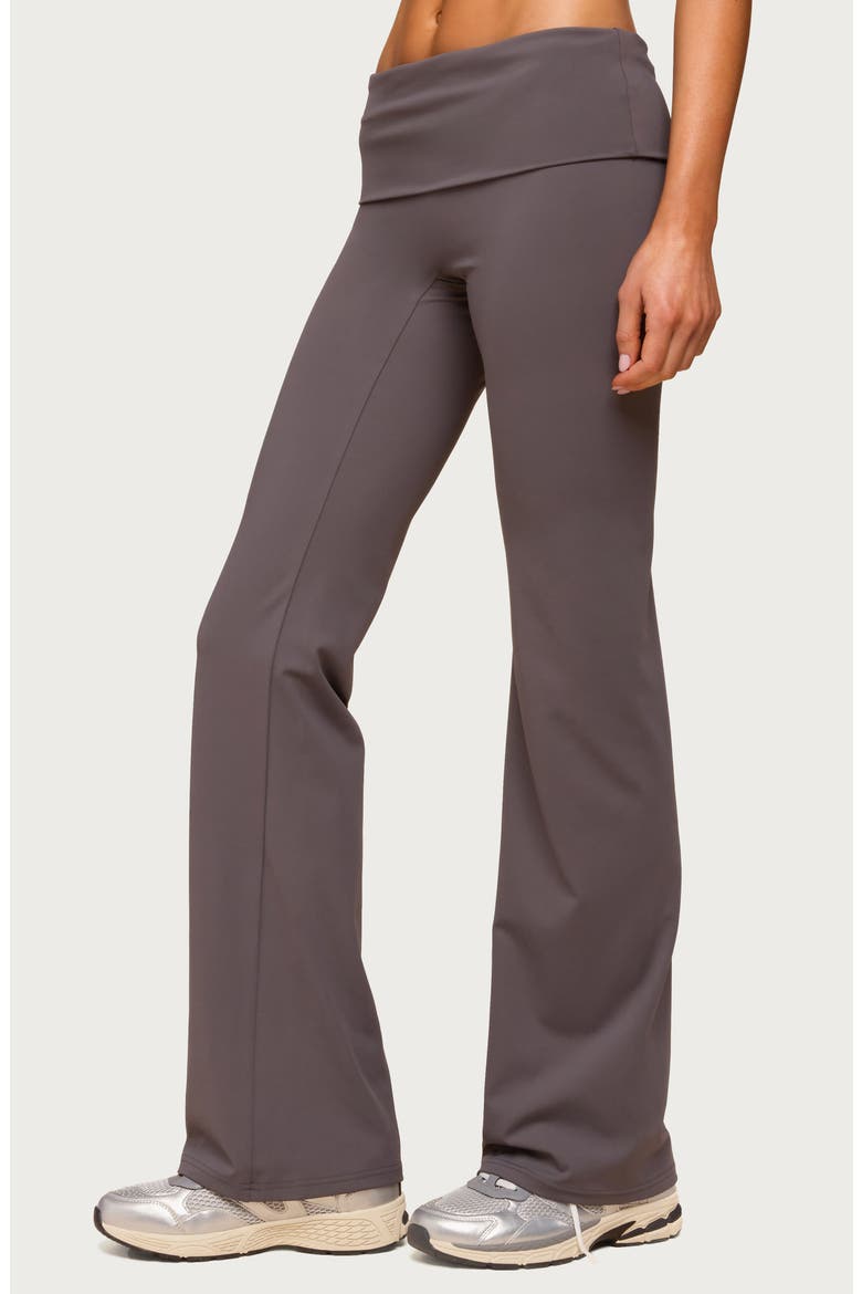 Oriane Foldover Flare Leggings, Alternate, color, GRAY