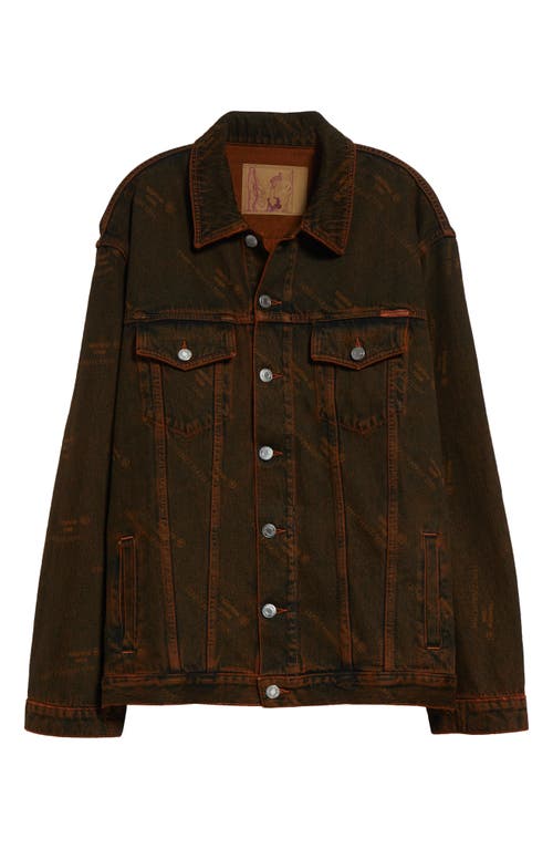 Shop Martine Rose Oversize Denim Trucker Jacket In Orange Laser
