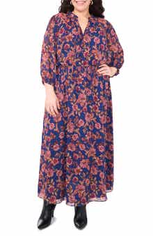 Vince Camuto Metallic Floral Maxi Dress