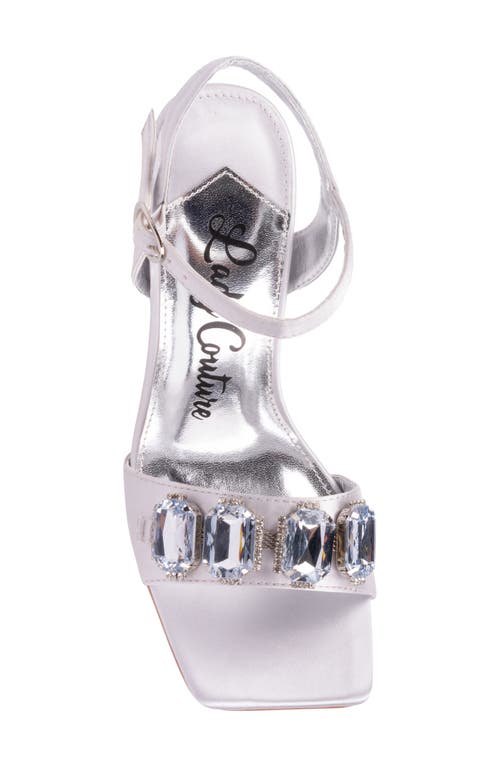 Lady Couture Rhinestone Ankle Strap Sandal In Silver