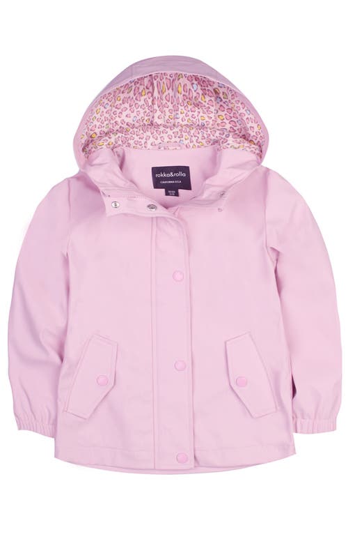 Rokka&rolla Kids' Waterproof Rain Coat Rubberized Jacket In Seashell Pink