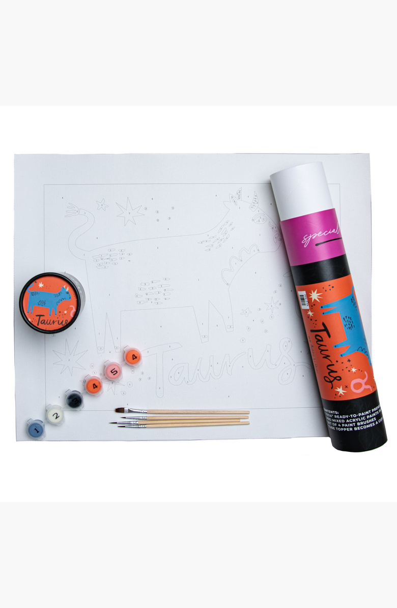Pink Picasso Kits Special Edition Zodiac Taurus Paint by Numbers Kit, Alternate, color, Orange And Blue