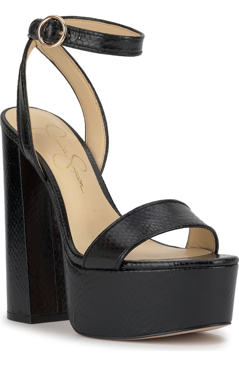 Jessica Simpson Axtyn Ankle Strap Platform Sandal, Main, color, Black