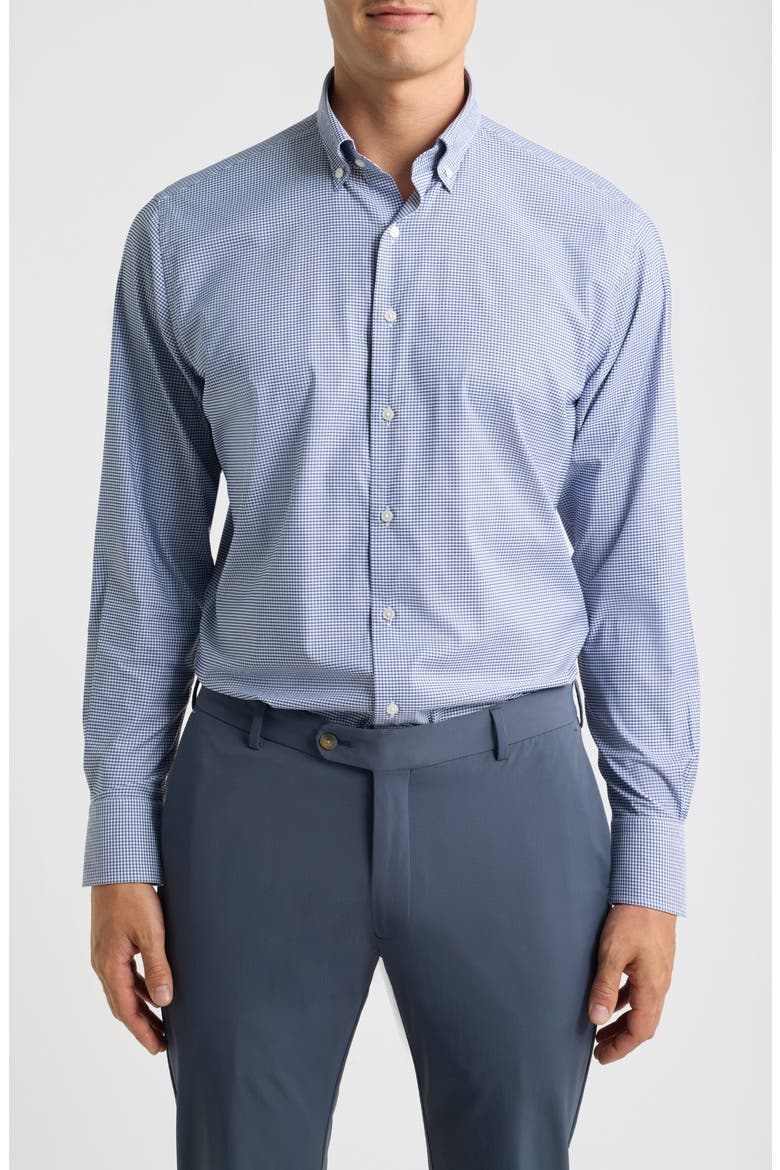 Leo Performance Twill Sport Shirt, Main, color, NAVY
