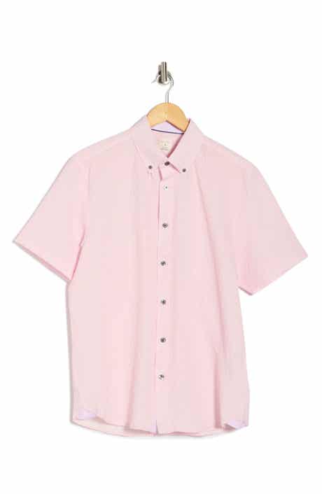 CONSTRUCT Seersucker Short Sleeve Button-Up Shirt