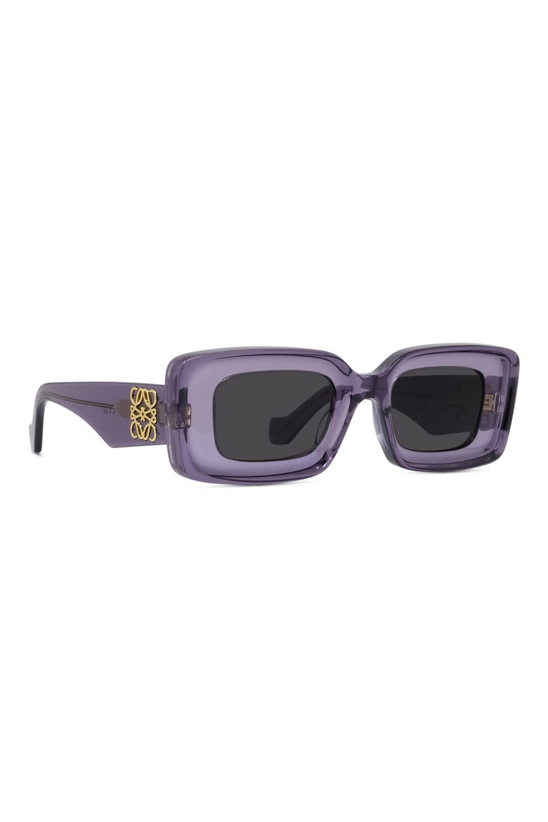 Chunky Anagram 46mm Rectangular Sunglasses, Alternate, color, VIOLET/ OTHER / SMOKE