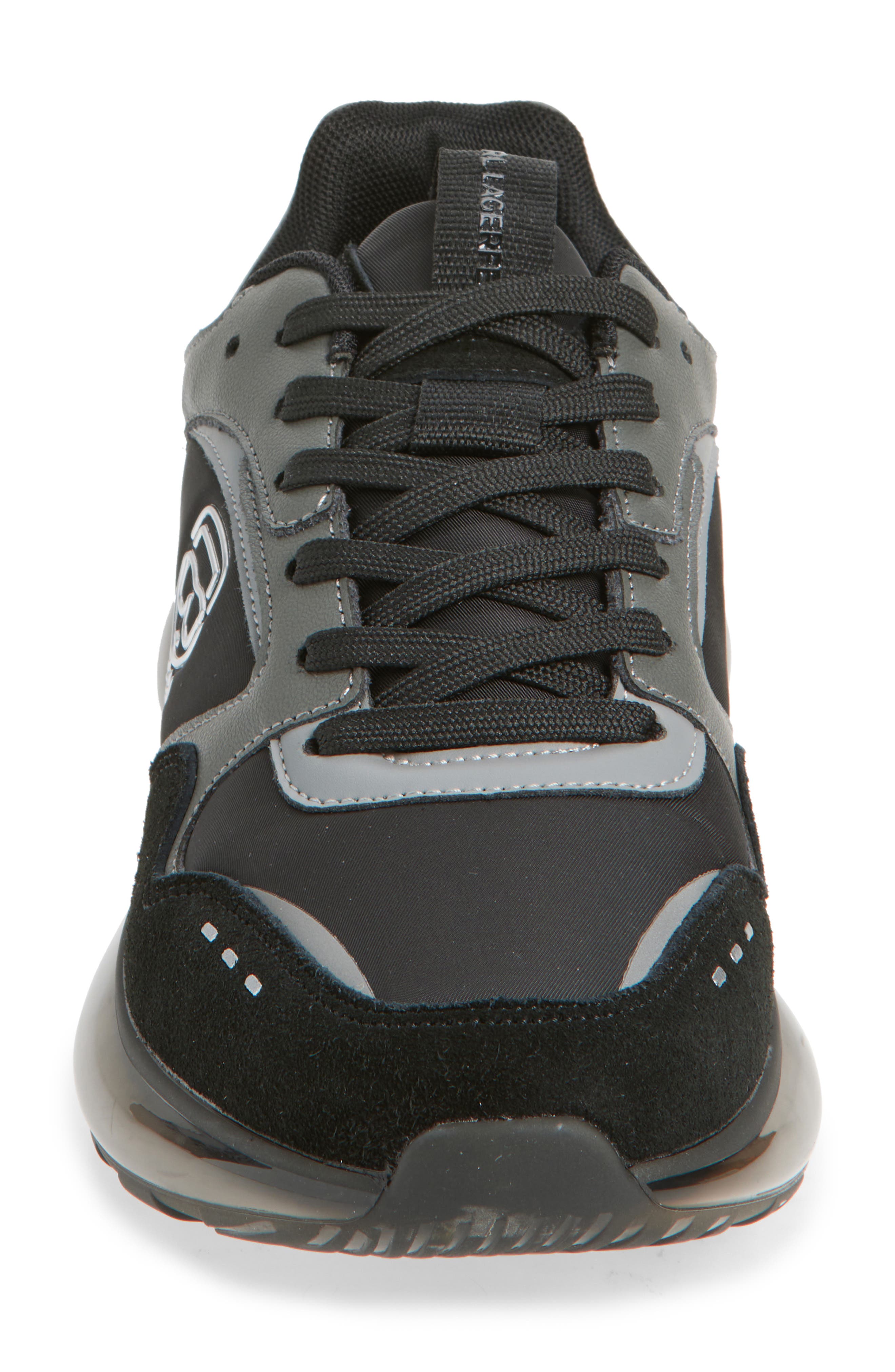 KARL LAGERFELD PARIS Athletic Karl Head Sneaker, Alternate, color, Black/ Grey