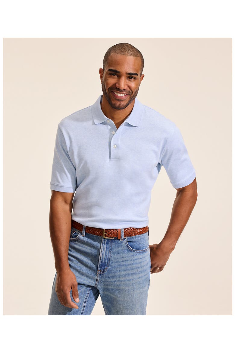 Short Sleeve Cotton Supima Polo Shirt, Alternate, color, Light Pool Blue Heather