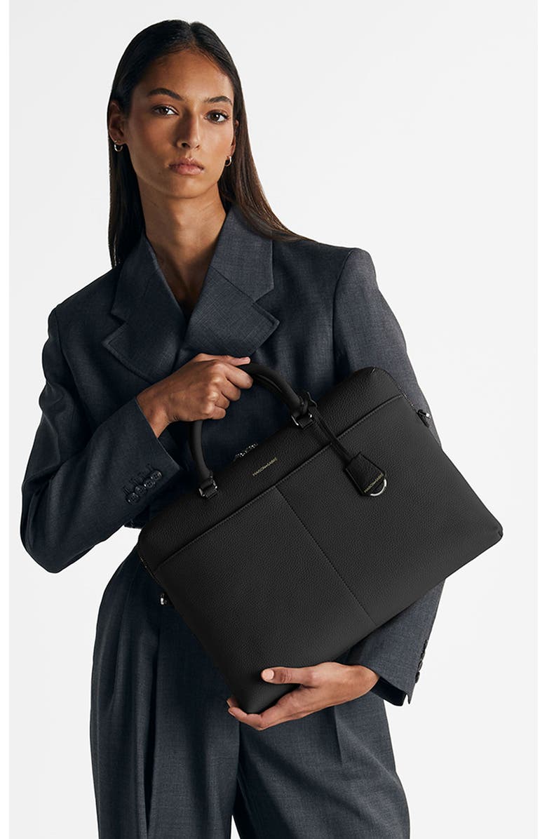 MAISON de SABRÉ Leather Laptop Bag, Alternate, color, Black Caviar