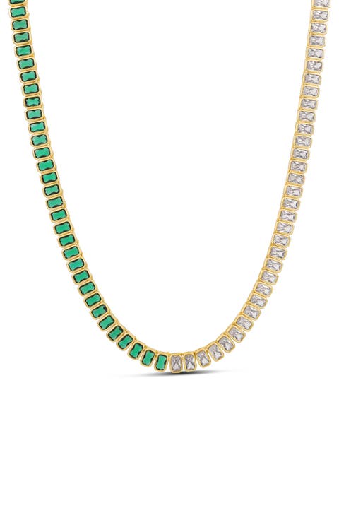 Half and Half Tennis Necklace