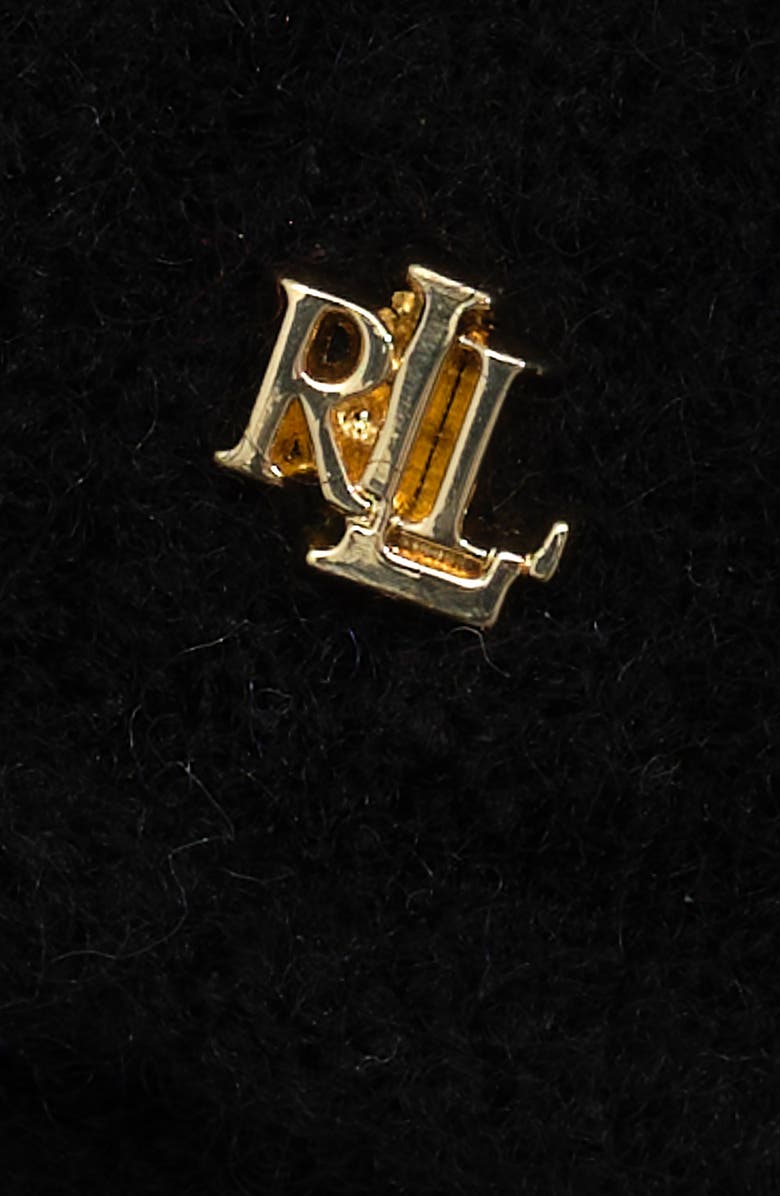 ZZDNU Lauren Ralplh Lauren Mini Cable Knit Slouchy Hat, Alternate, color, Black