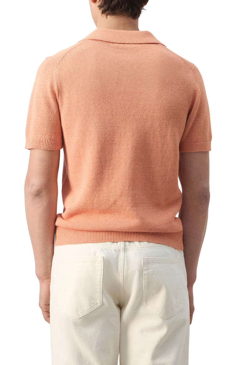 Microstructure Cotton Blend Polo, Alternate, color, DARK ORANGE