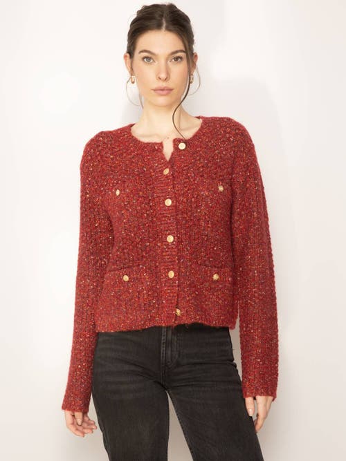 Central Park West Raya Chanel Cardigan In Red