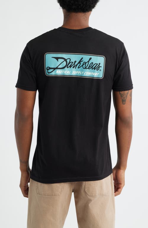 Dark Seas Fish Hook Cotton Graphic T-shirt In Black