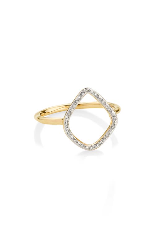 Monica Vinader Riva Diamond Hoop Ring In Yellow Gold