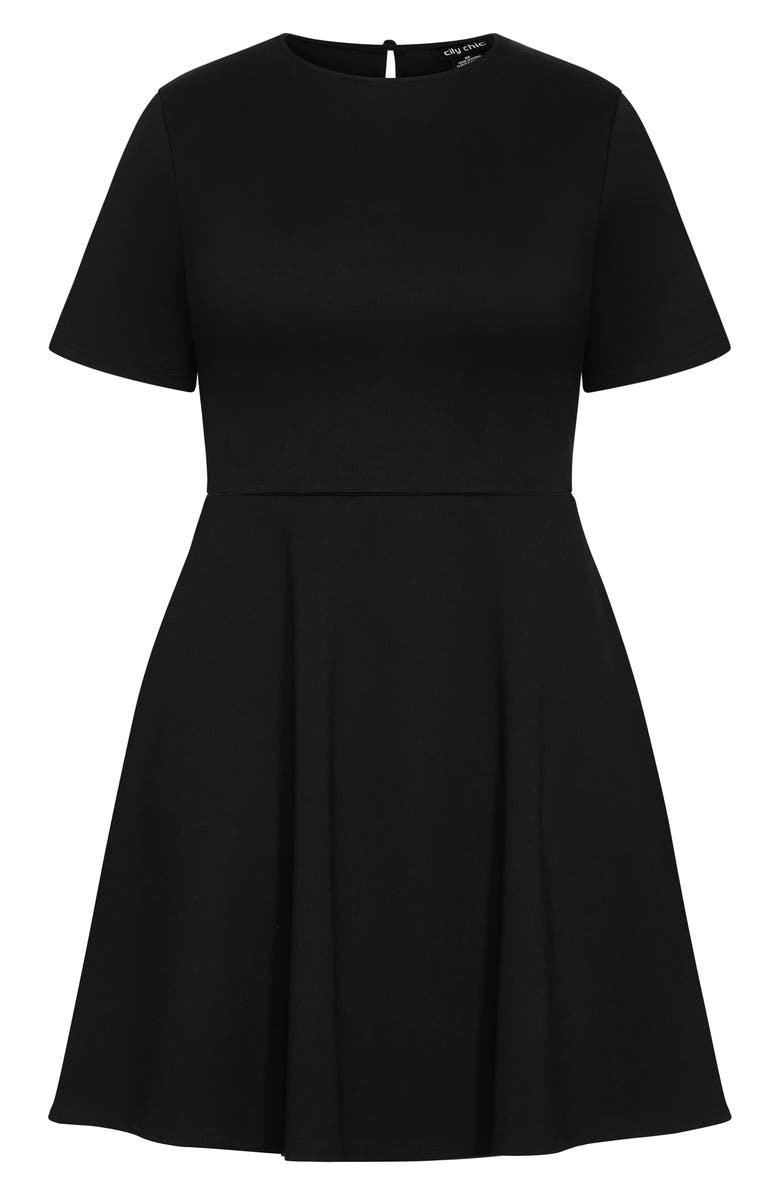City Chic Cariline Fit & Flare Dress, Alternate, color, Black